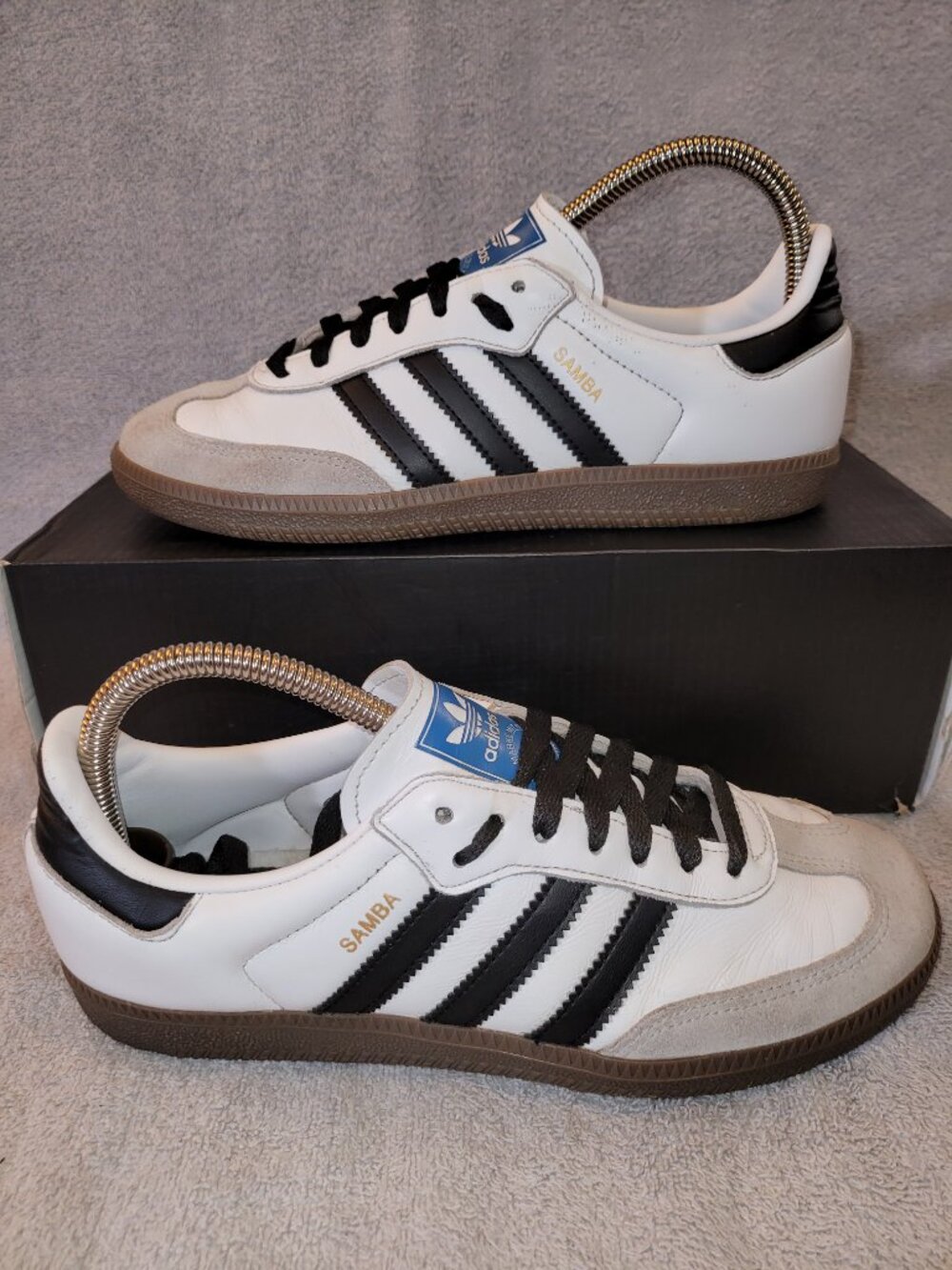 Adidas Samba OG Women's Size 7 White Black Brown Gum Sneakers IG9030 (#1758)